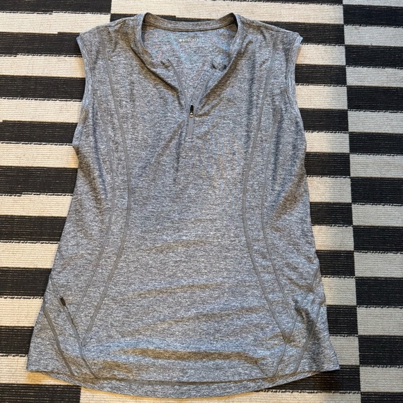 Athleta Gray Sleeveless Muscle Tee Polo - Picture 1 of 5